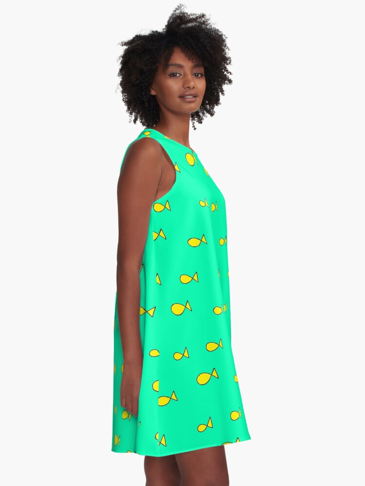 Alternate view of princess caroline oh fish print A-Line Dress