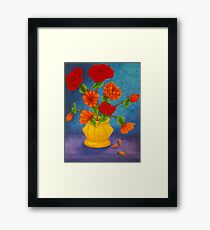 Red & Orange Flowers Framed Print