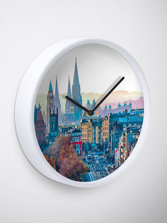 Alternate view of Edinburgh Cityscape Photo Art Clock
