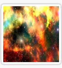 Pegatina Galaxy Nebula Design Orange Yellow Sky Scene