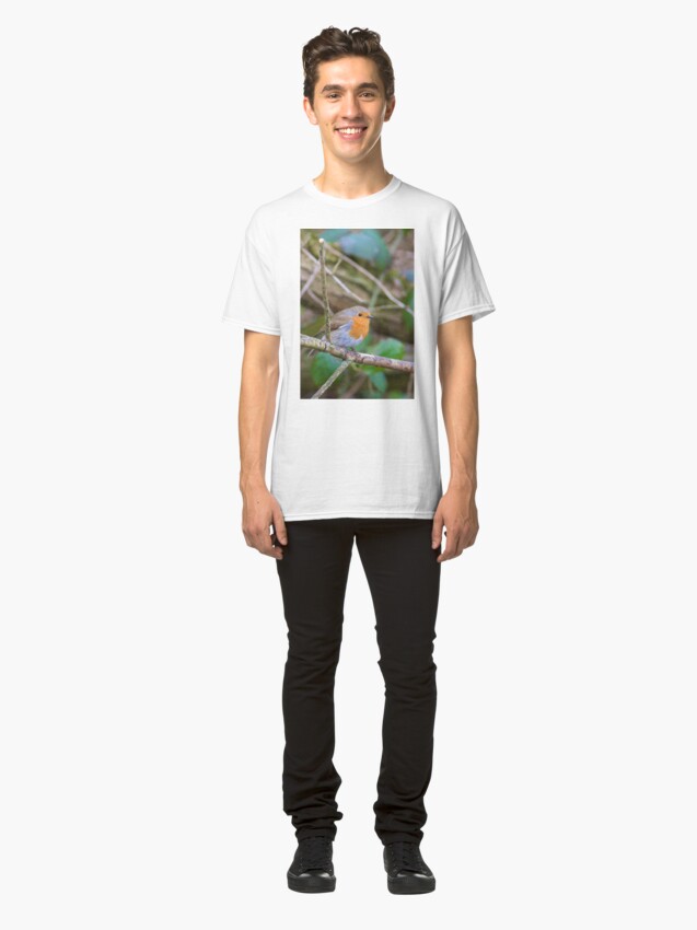 Alternate view of Robin (Erithacus Rubecula) Perched in Woodland Classic T-Shirt