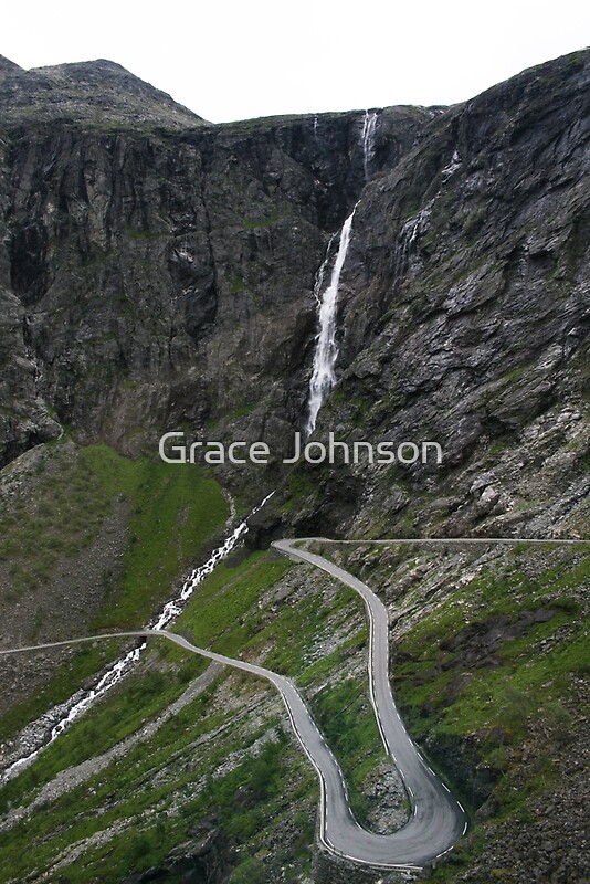 "Norway, Troll Road and Stigfossen waterfall" by Grace Johnson Redbubble