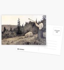 Theodor Kittelsen Op under Fjeldet toner en Lur Postkarten