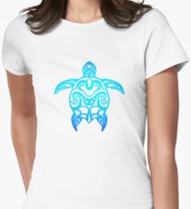 Tortue tribale d'Ocean Blue T-shirt col V femme
