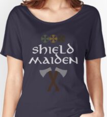 Camiseta ancha para mujer Doncella escudo