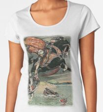 DIUK STOOPED AND CAUGHT CHURILO BY HIS YELLOW CURLS from the story HOW THE COURT OF VLADIMIR RECEIVED A VISITOR FROM INDIA in The Russian Story Book Premium Scoop T-Shirt