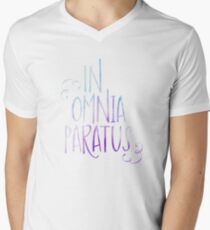 In omnia Paratus T-Shirt mit V-Ausschnitt für Männer