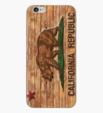Distressed California Flag Wood Look iPhone Case