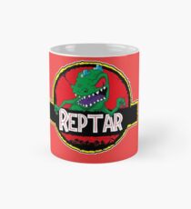 Taza clásica Dinosaurio, Parque Jurásico, reptar, Rugrats, verde, dientes, rudo, Camiseta,
