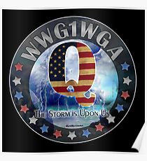Póster Q Q-Anon Q Anon - La tormenta está sobre nosotros WWG1WGA