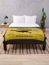 Raptor Warning Sign Throw Blanket