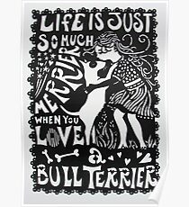 Bull Terrier Paper Cut Poster