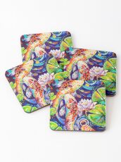 3 poissons koi Dessous de verre