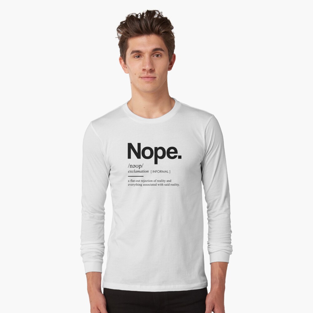  Nope Funny Dictionary Meaning Minimal Modern Typography Print T 