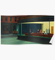 AMERICAN ARTIST, Edward Hopper, Nighthawks, 1942. Poster