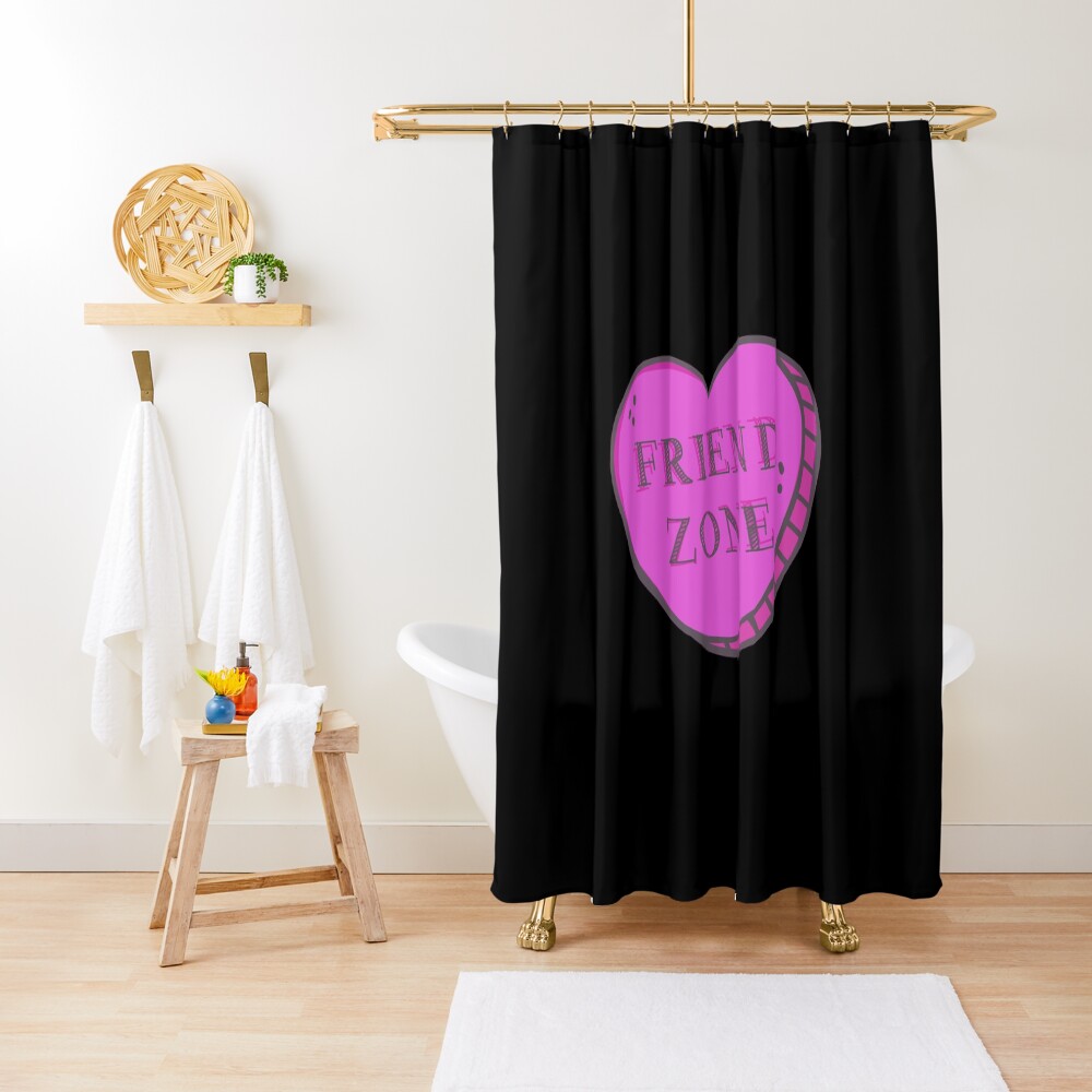 "Friend Zone Valentine Heart" Shower Curtain by KoolMoDee Redbubble