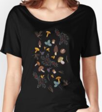 dark wild forest mushrooms Women's Relaxed Fit T-Shirt