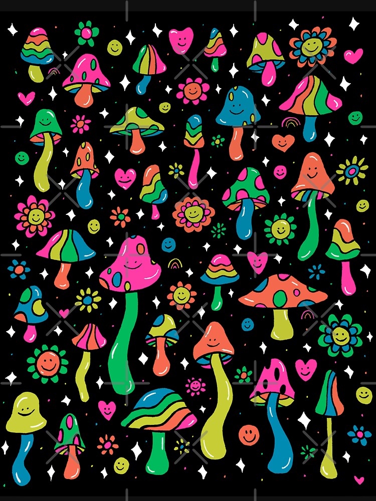 Rainbow Mushrooms by doodlebymeg