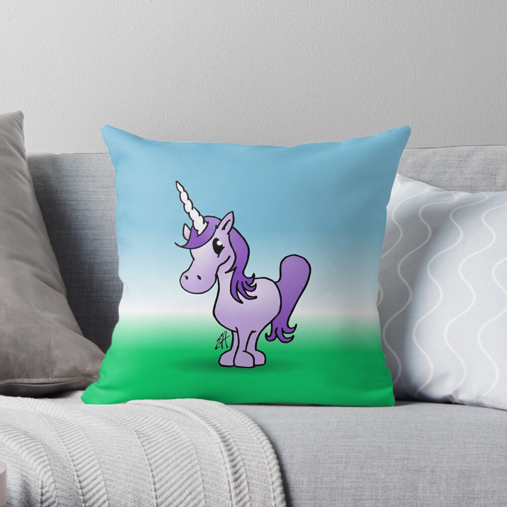 purple unicorn pillow