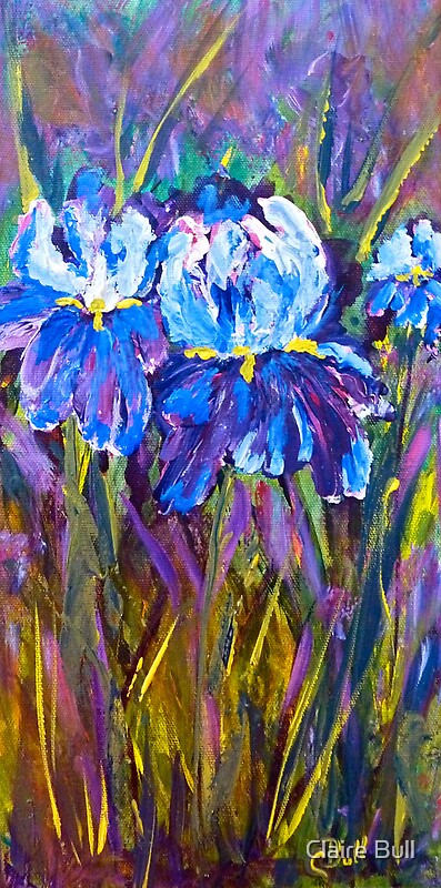 " lila und blaue Acrylmalerei auf 8x16 normaler Leinwand Das Original