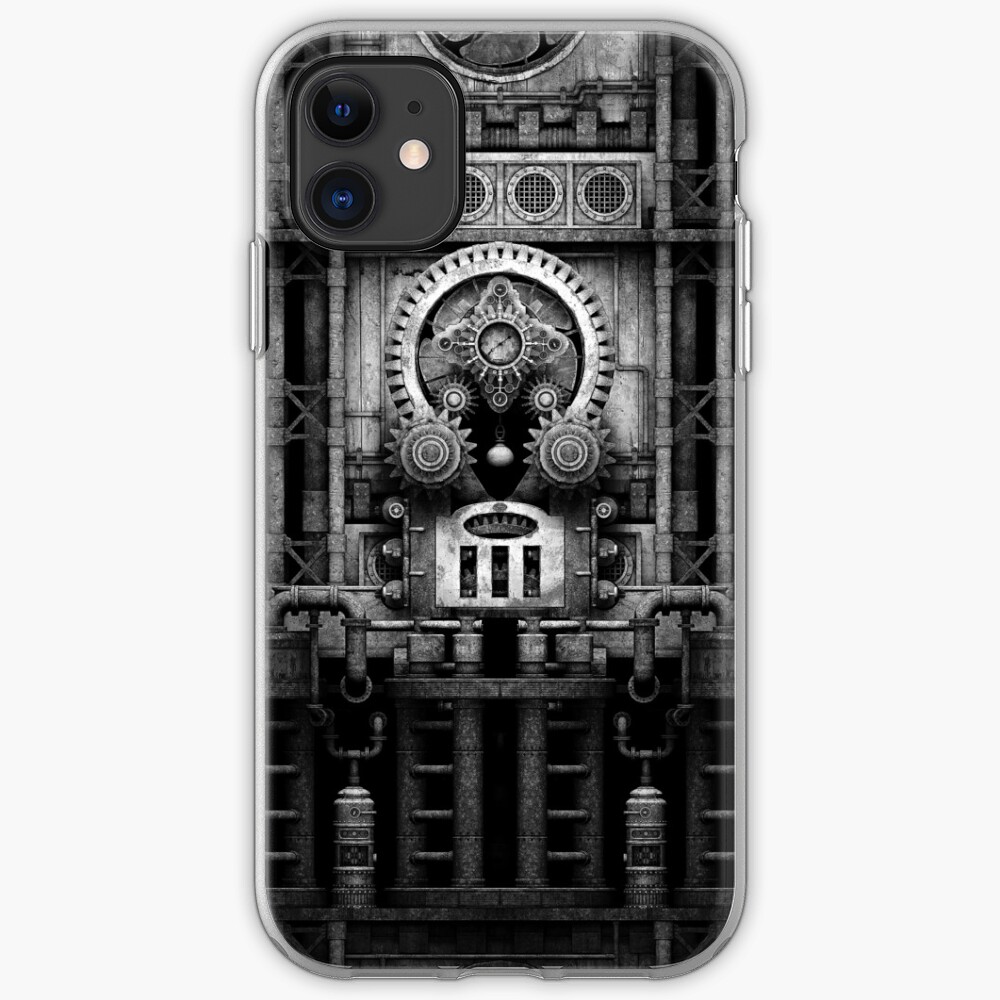 Infernal Steampunk Vintage Machine #3 Monochrome iPhone Case & Cover