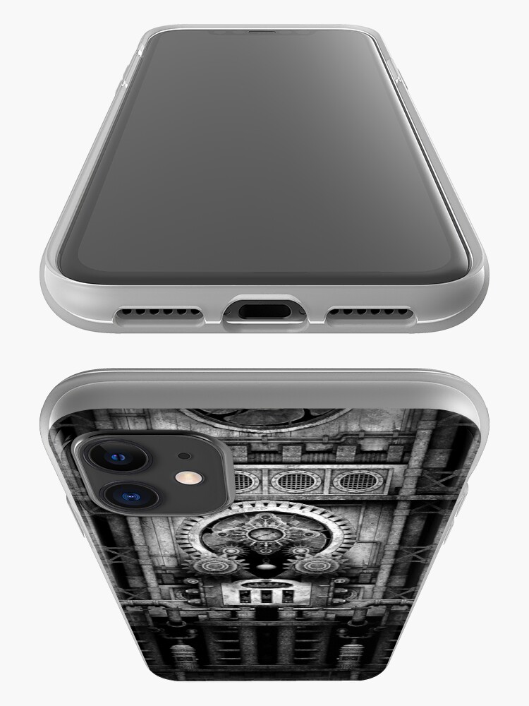 Alternate view of Infernal Steampunk Vintage Machine #3 Monochrome iPhone Case & Cover