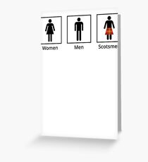 Women, Men, Scotsmen Humorous Toilet Signs Greeting Card