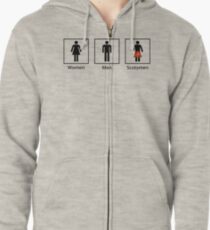 Women, Men, Scotsmen Humorous Toilet Signs Zipped Hoodie
