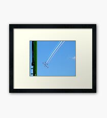 Red Arrows and the green column Framed Print