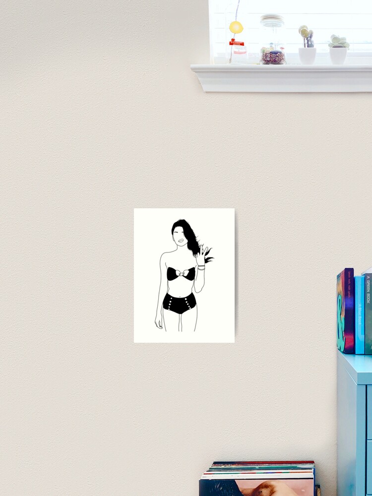 Bikini Girl Tumblr Line Art Art Print By Paperboatuk Redbubble