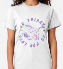 Camiseta clásica "Las cosas que hago por amor" Coraje el perro cobarde