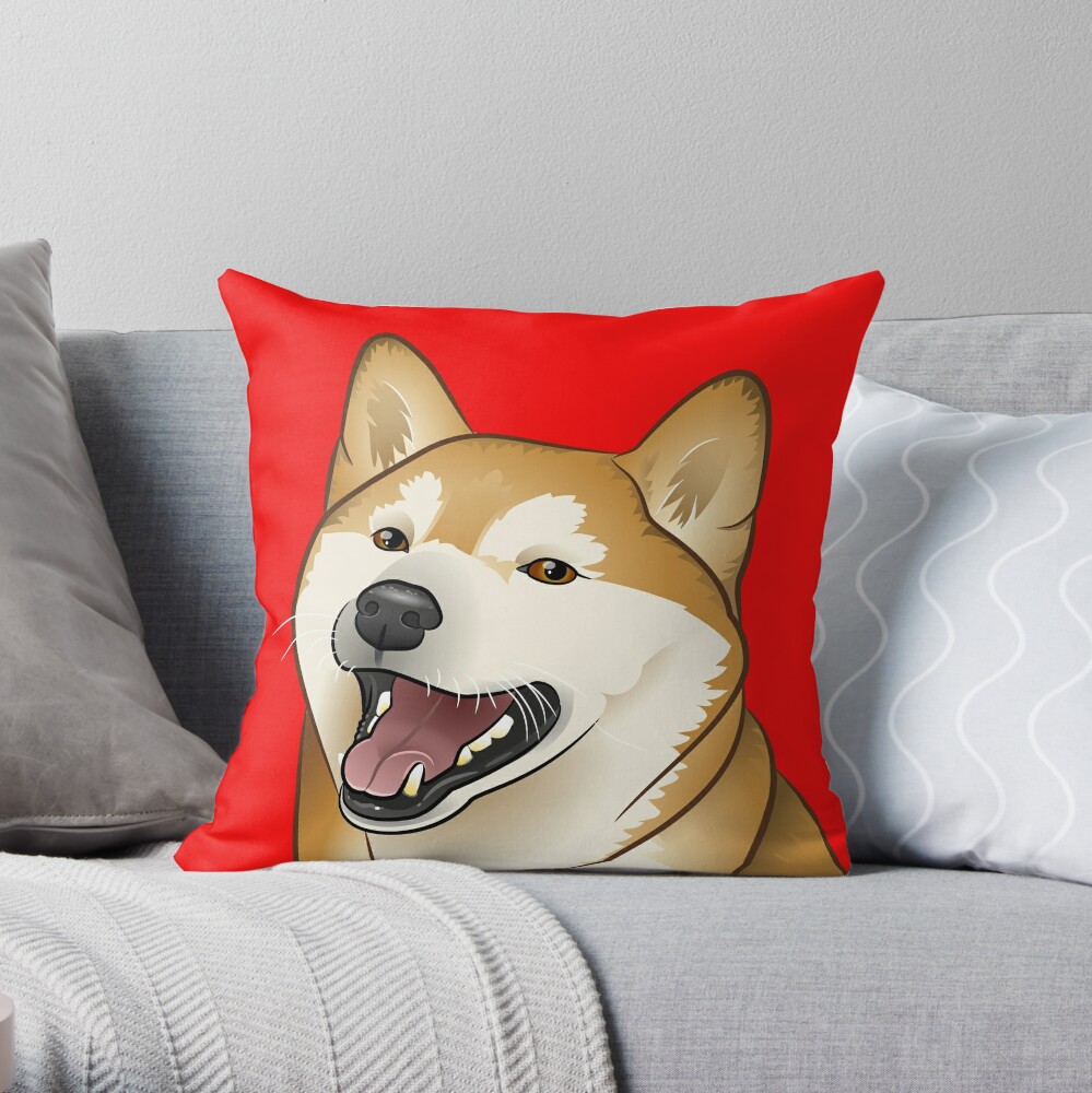 shiba throw pillow