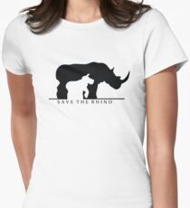 Save The Rhino (White Background) Women's Fitted T-Shirt