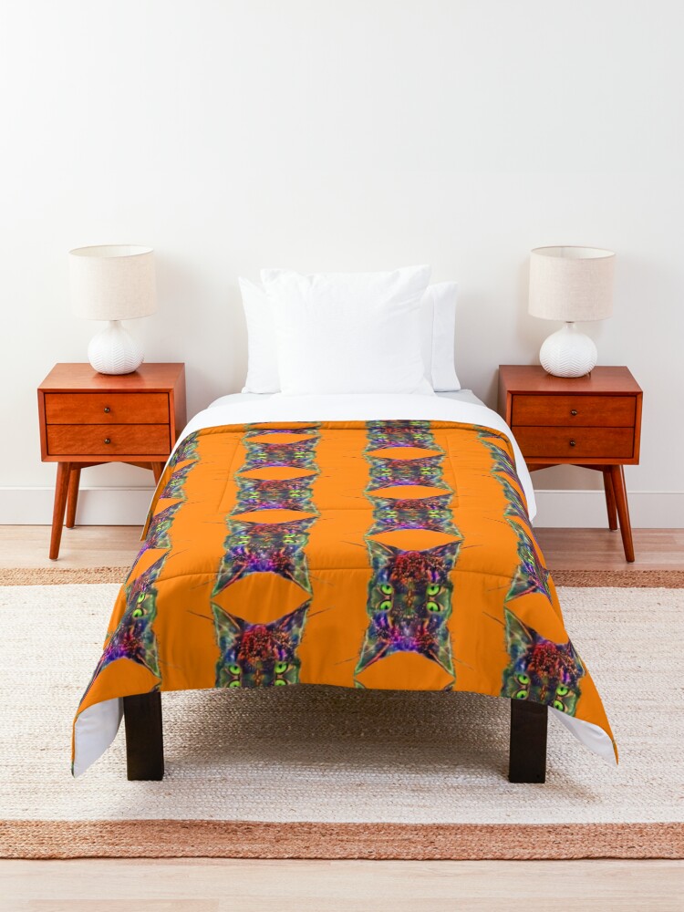 Alternate view of Artificial neural style Space galaxy mirror cat Comforter
