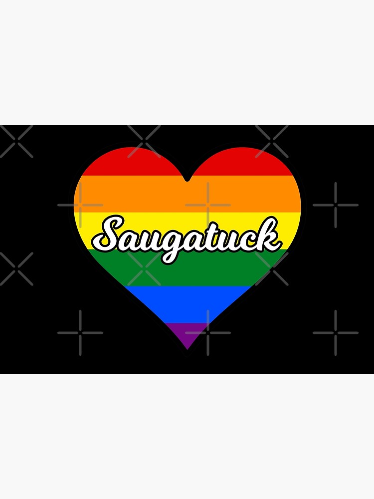 "Saugatuck Michigan Gay Pride Heart" Bath Mat by fearcity Redbubble