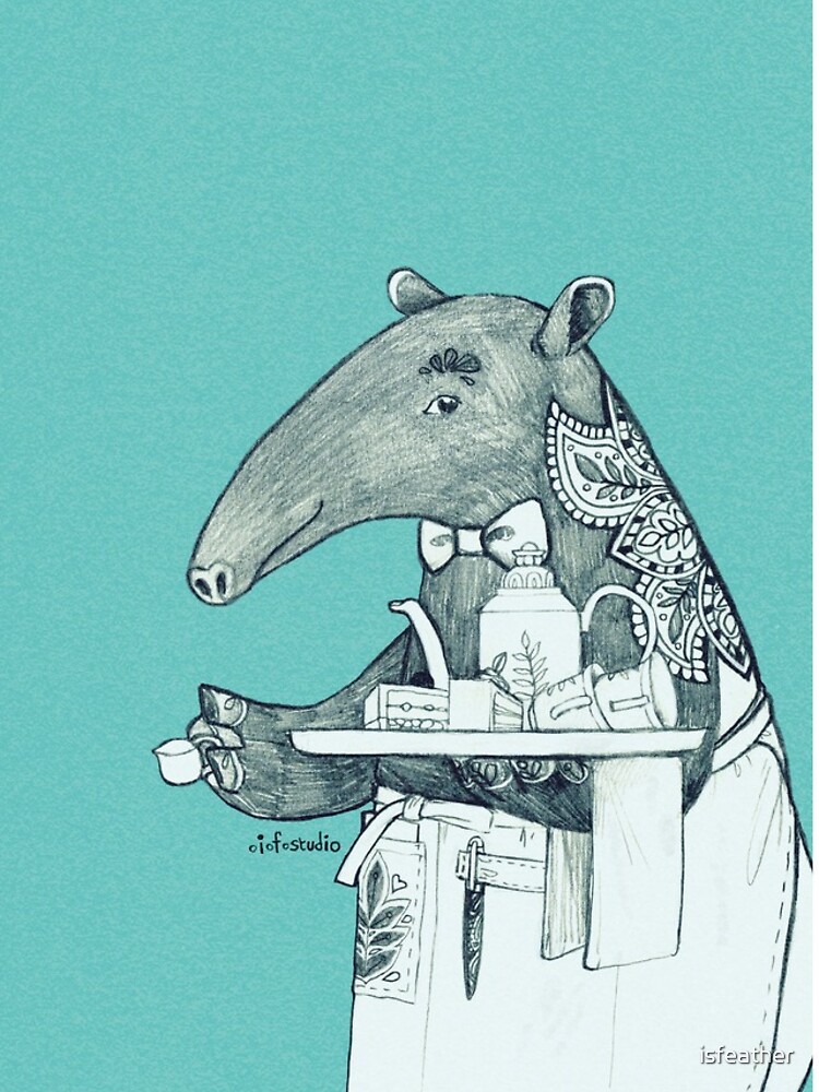 Tea time starts now - Malayan Tapir by isfeather