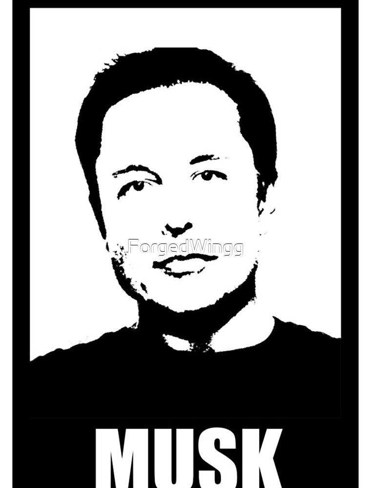 &quot;Elon Musk (Black and White)&quot; iPhone Case &amp; Cover by ForgedWingg | Redbubble