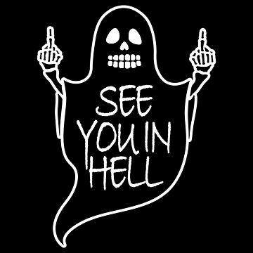 Cheap See You In Hell Enamel Pin Middle Finger Ghost Halloween