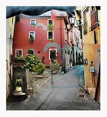 Street in Barga, Italy Photographic Print