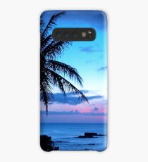 Tropical Island Pretty Pink Blue Sunset Landscape Case/Skin for Samsung Galaxy