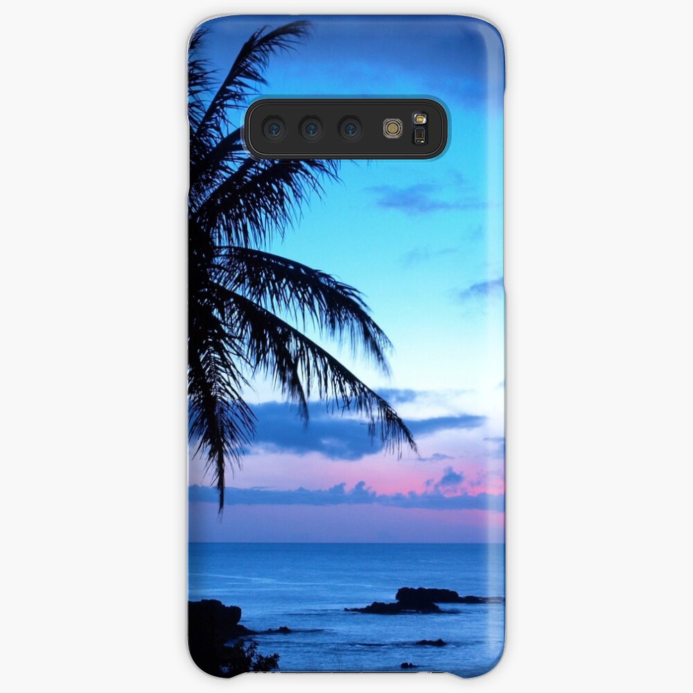 Tropical Island Pretty Pink Blue Sunset Landscape Case & Skin for Samsung Galaxy