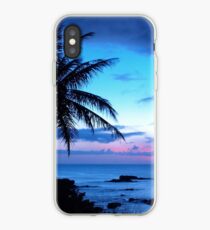 Vinilo o funda para iPhone Tropical Island Pretty Pink Blue Sunset Paisaje
