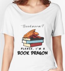 Bücherwurm? Bitte, ich bin ein Buchdrache. Baggyfit T-Shirt