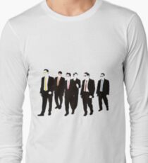Camiseta de manga larga Perros de depósito con corbatas y vasos de colores