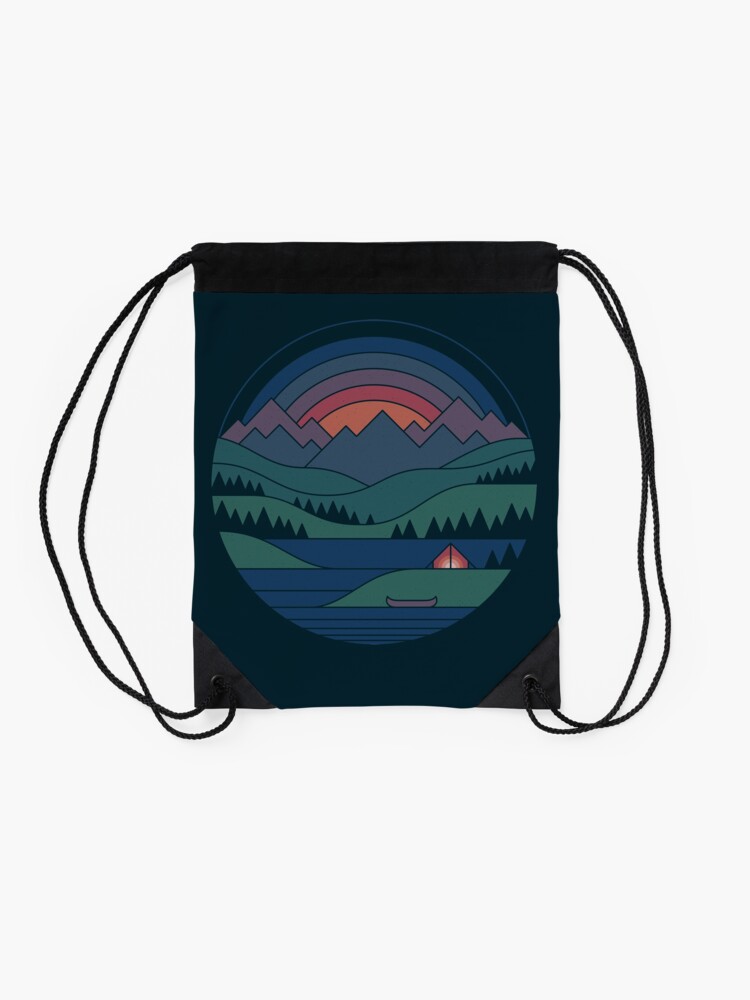 Alternate view of The Lake at Twilight Drawstring Bag