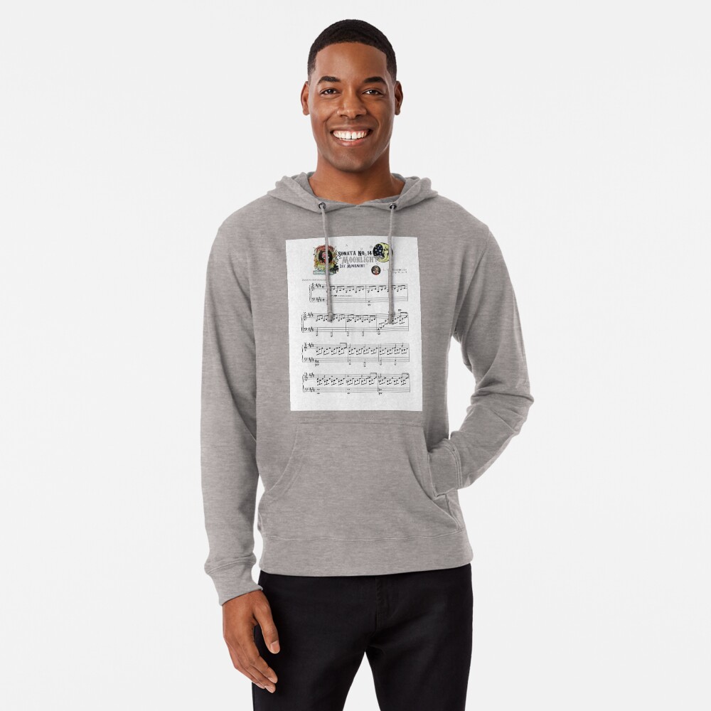 Beethoven Piano Sonata No.14 "Moonlight" 1st Movement Music Sheet Lightweight Hoodie
