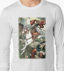 SHE PUT HER GOOD STEED TO THE WALLS AND LEAPT LIGHTLY OVER THEM from the story HOW STAVR THE NOBLE WAS SAVED BY A WOMAN’S WILES in The Russian Story Book Long Sleeve T-Shirt