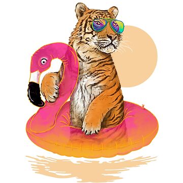 Artwork thumbnail, Chillin, Flamingo Tiger by 38Sunsets
