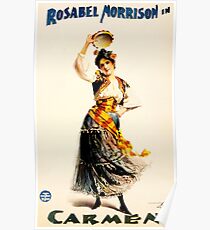 CARMEN Theater Musical Play Performances Rosabel Morrison Vintage Theatre Poster