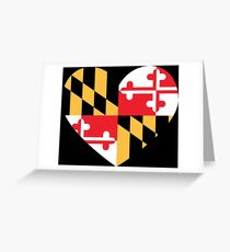 maryland flag heart - loved as sticker, now available in leggings and skirt Greeting Card